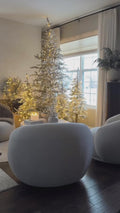4' Windsor Flock Artificial Christmas Tree with 100 Warm White Twinkle LED Lights in a customer home, video 1 of 1