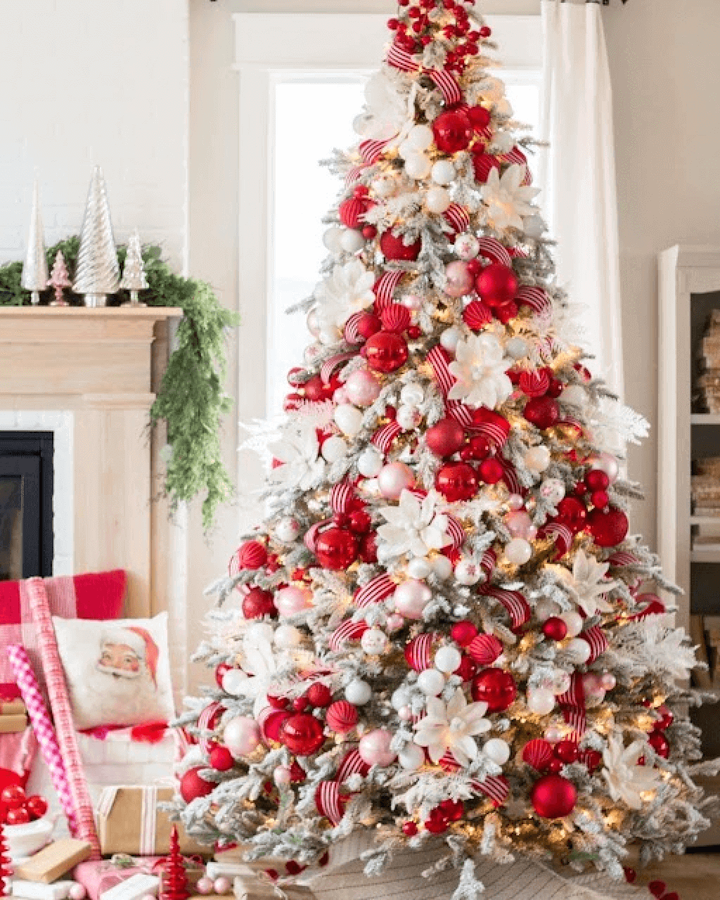 Red artificial christmas online tree
