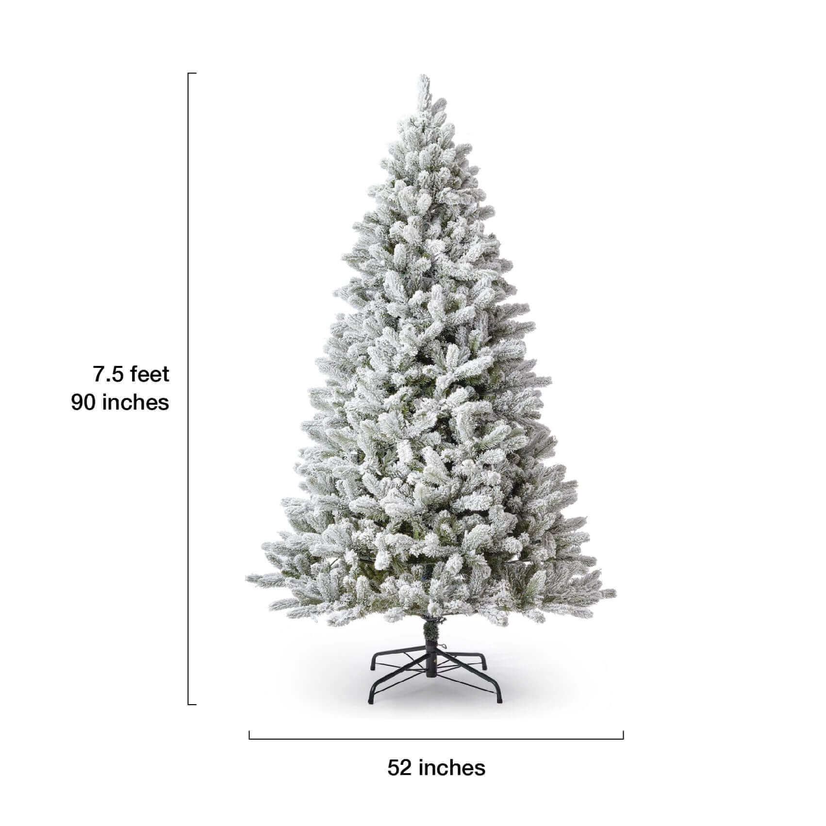 King of Christmas (OPEN BOX) 7.5' King Flock® Artificial Tree Unlit, FINAL SALE