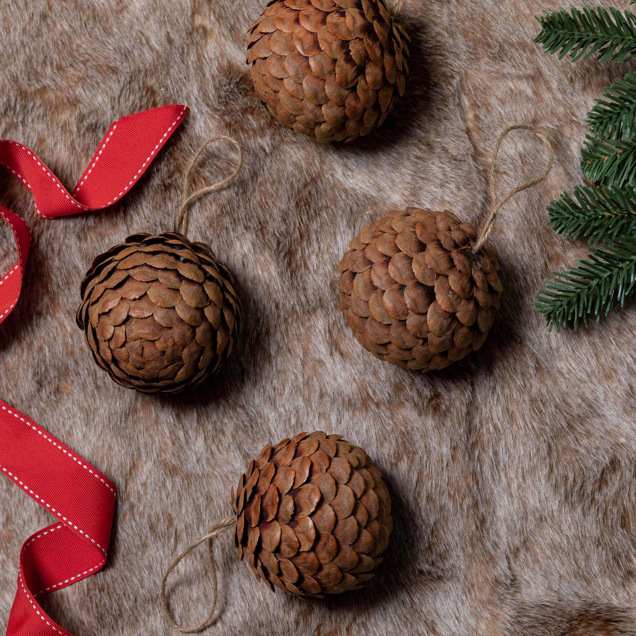 King of Christmas Pine Cone Ornaments