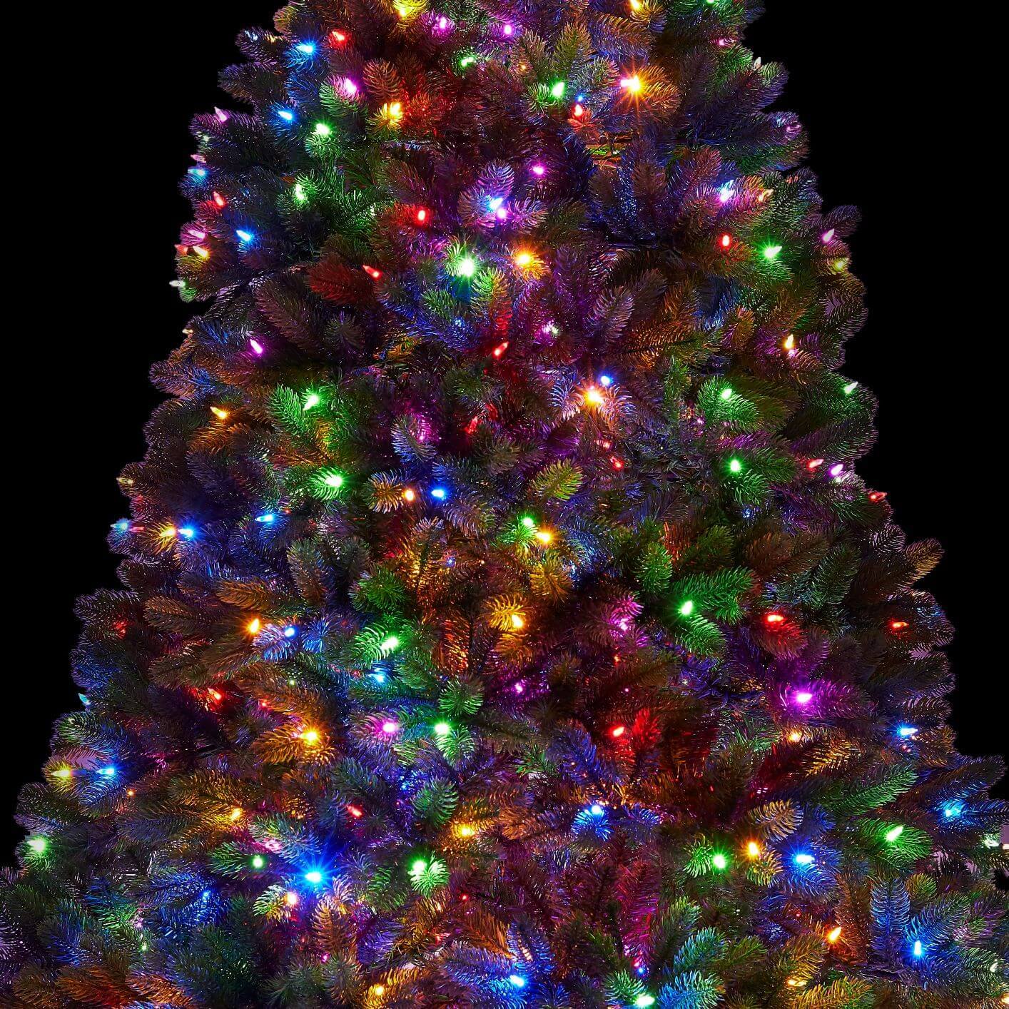 King of Christmas 6.5' Royal Fir Quick-Shape Artificial Christmas Tree with 850 Warm White & Multi-Color LED Lights