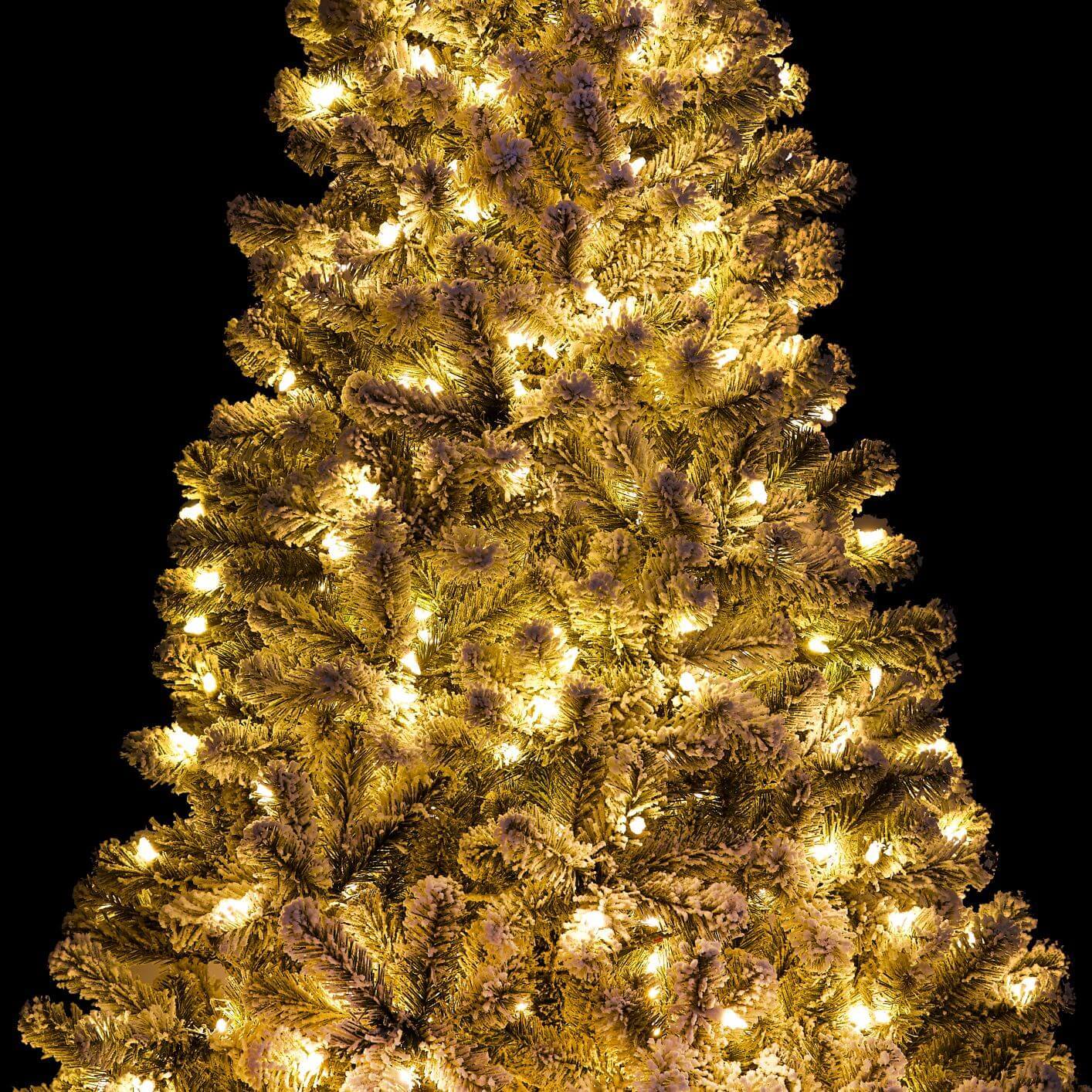 King of Christmas 6' Prince Flock® Artificial Christmas Tree with 350 Warm White LED Lights