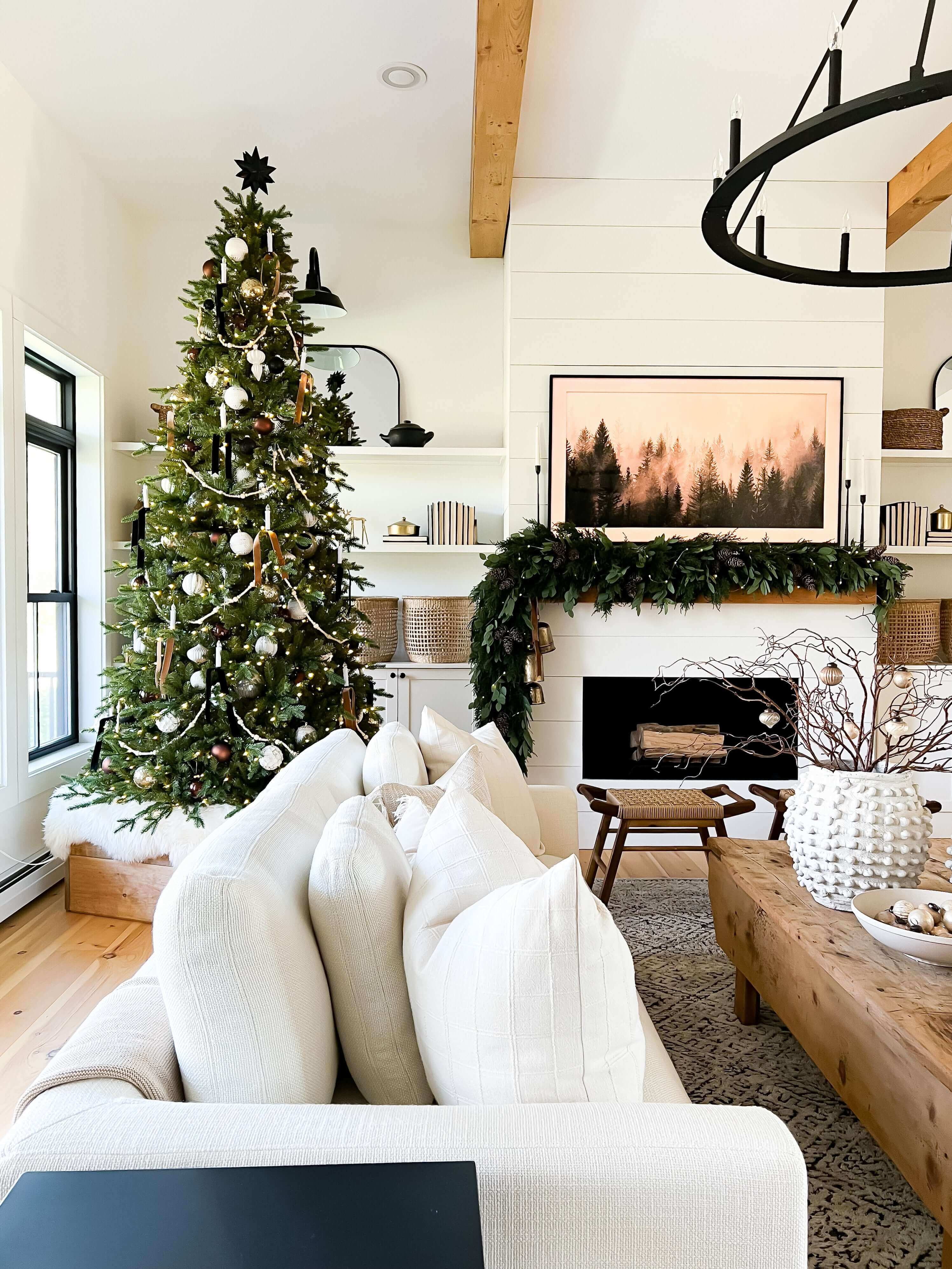 King of Christmas 9' Alpine Fir Slim Artificial Christmas Tree 900 Warm White Led Lights