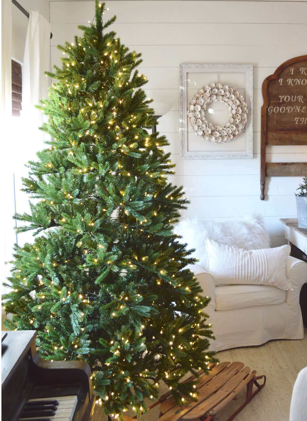 King of Christmas 7.5' King Fraser Fir Quick-Shape Artificial Christmas Tree with 1000 Warm White & Multi-Color LED Lights