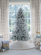 King of Christmas 7' Prince Flock® Artificial Christmas Tree with 400 Warm White LED Lights