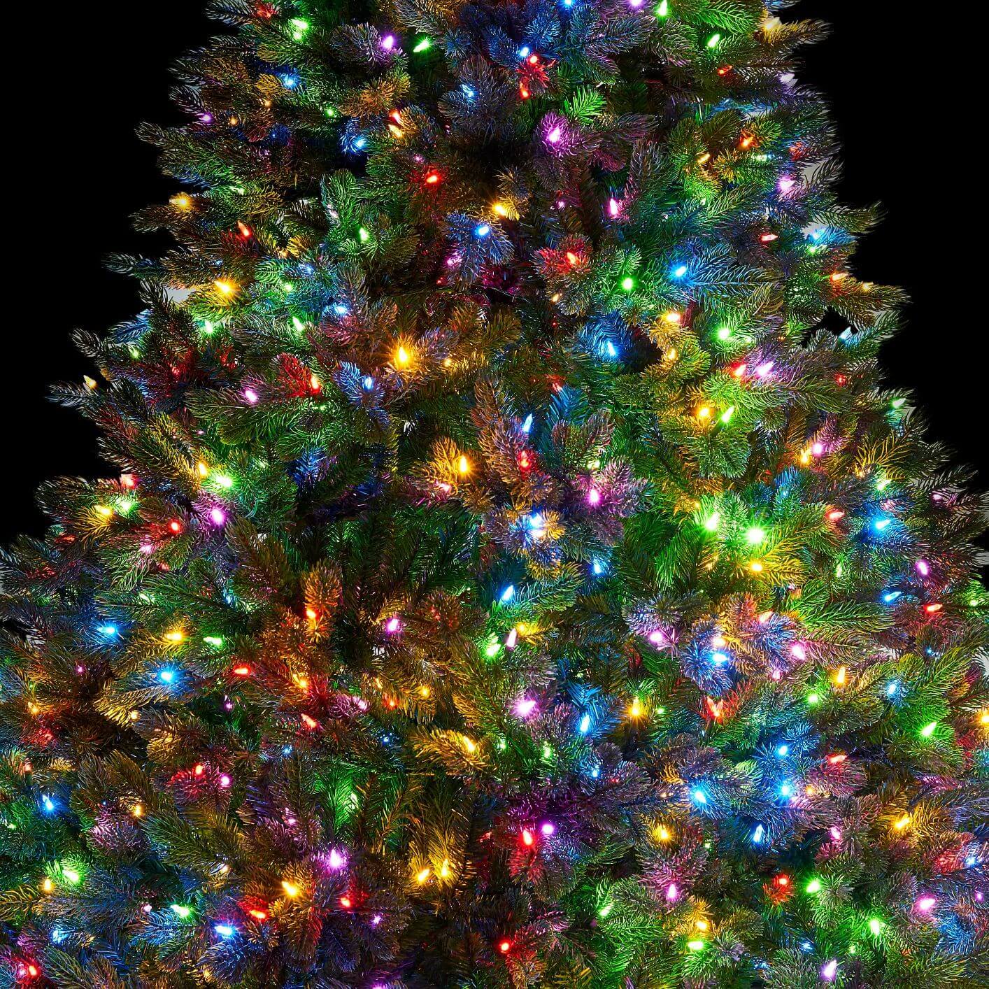 King of Christmas 9' Cypress Spruce Quick-Shape Artificial Christmas Tree with 2050 Warm White & Multi-Color LED Lights