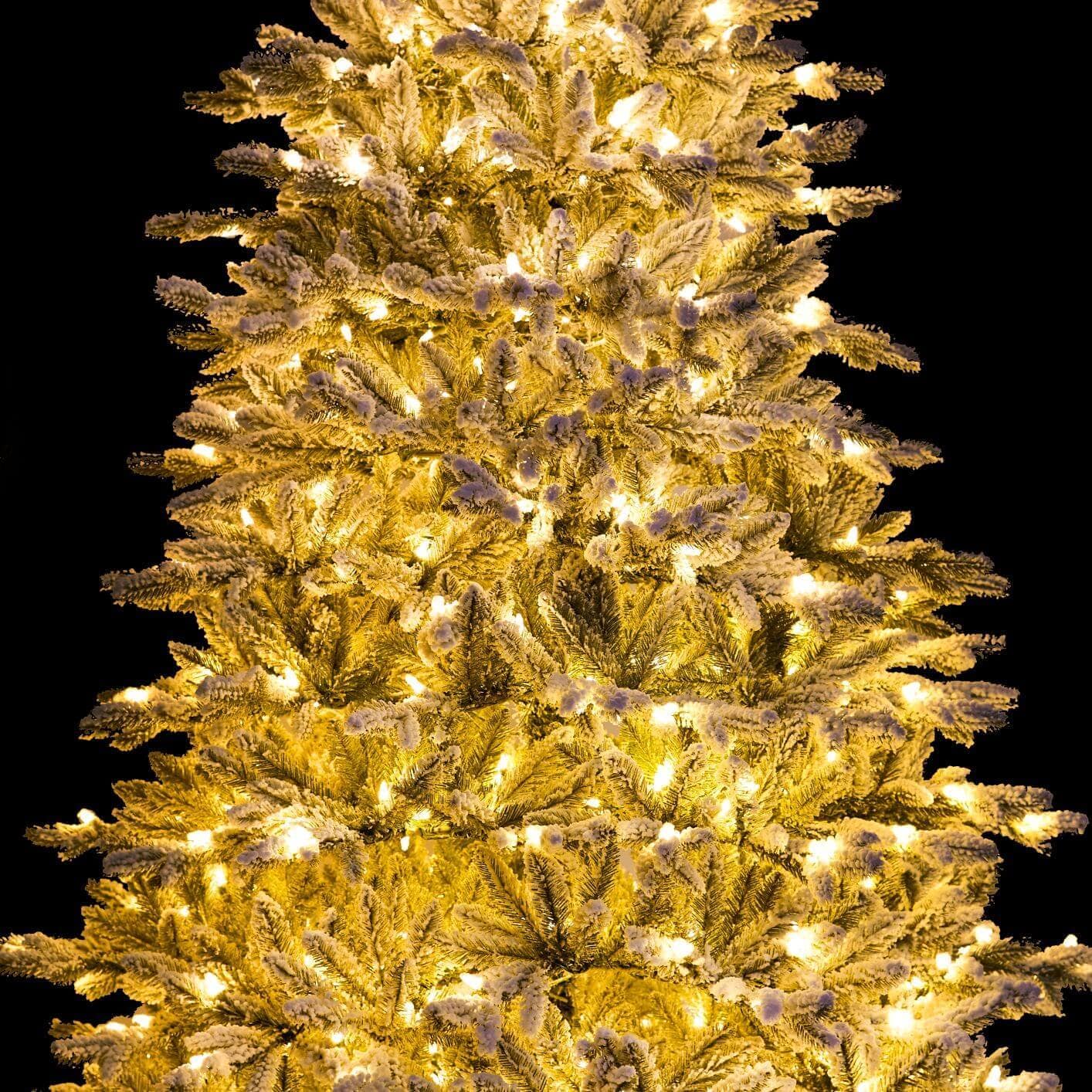 King of Christmas (OPEN BOX) 9' Queen Flock® Artificial Tree Warm White LED Lights. FINAL SALE