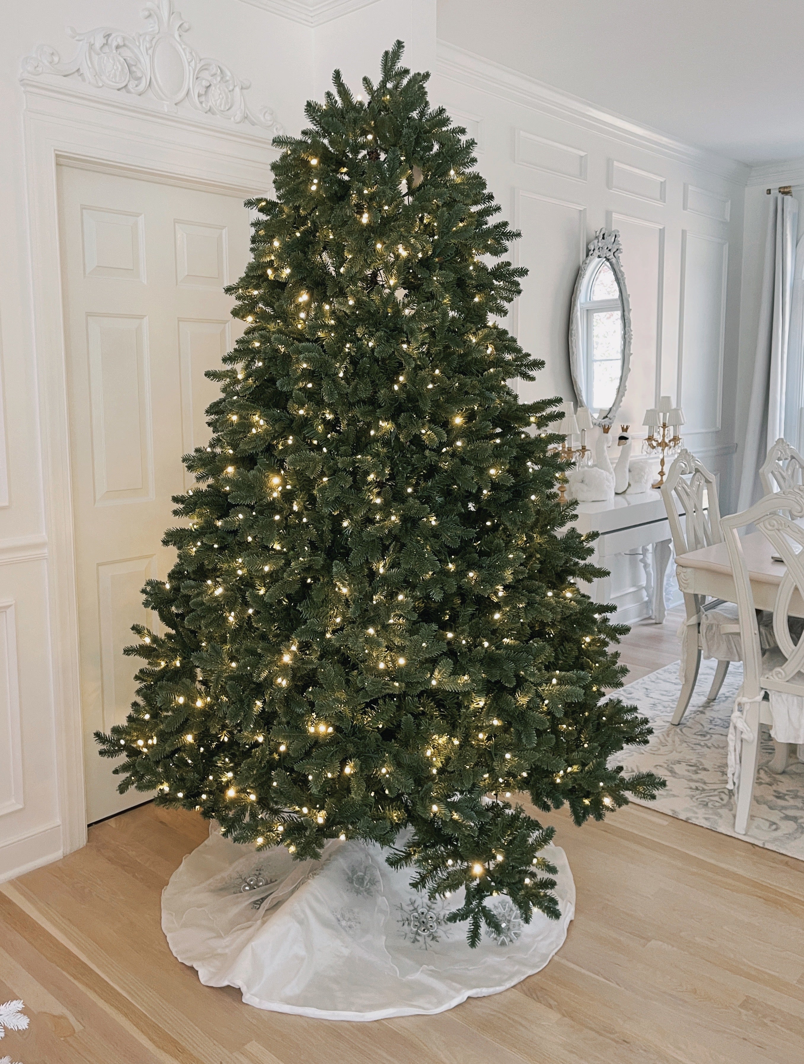 King of Christmas 9' Aspen Fir Quick-Shape Tree with 2000 Warm White & Multi-Color LED Lights