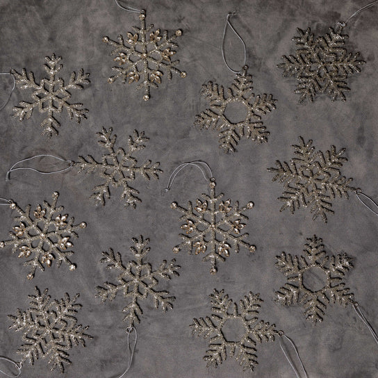 King of Christmas Beaded Snowflake Ornaments (12 Pack)