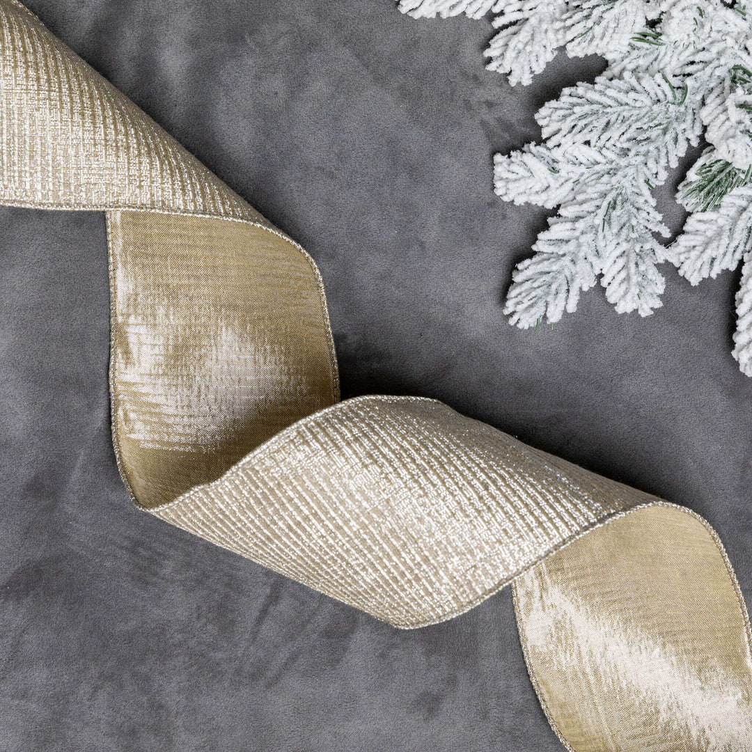 King of Christmas Champagne Ribbon (10 yards)