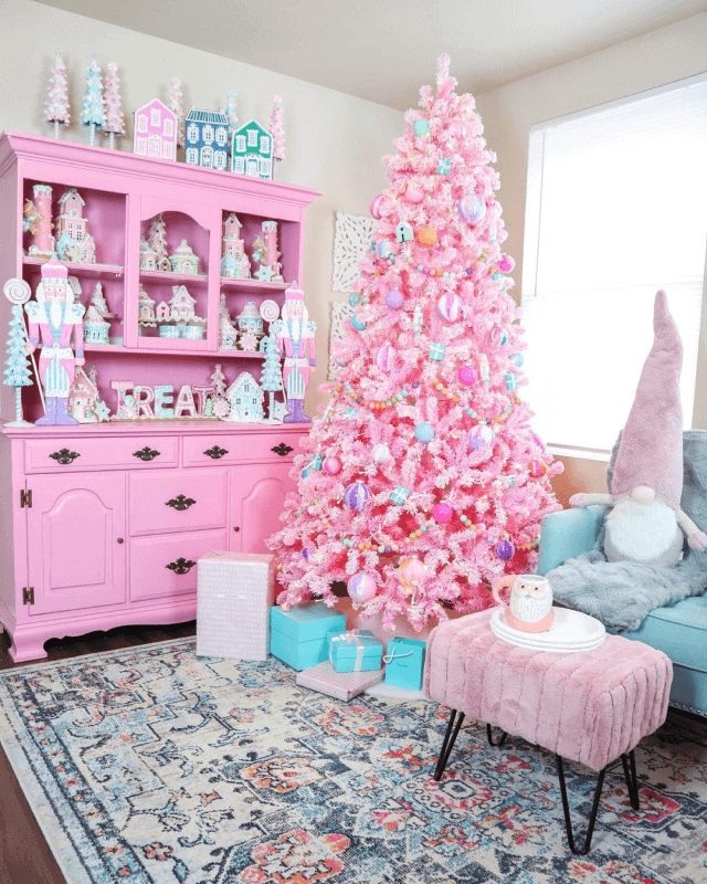 Pink christmas tree shop lights