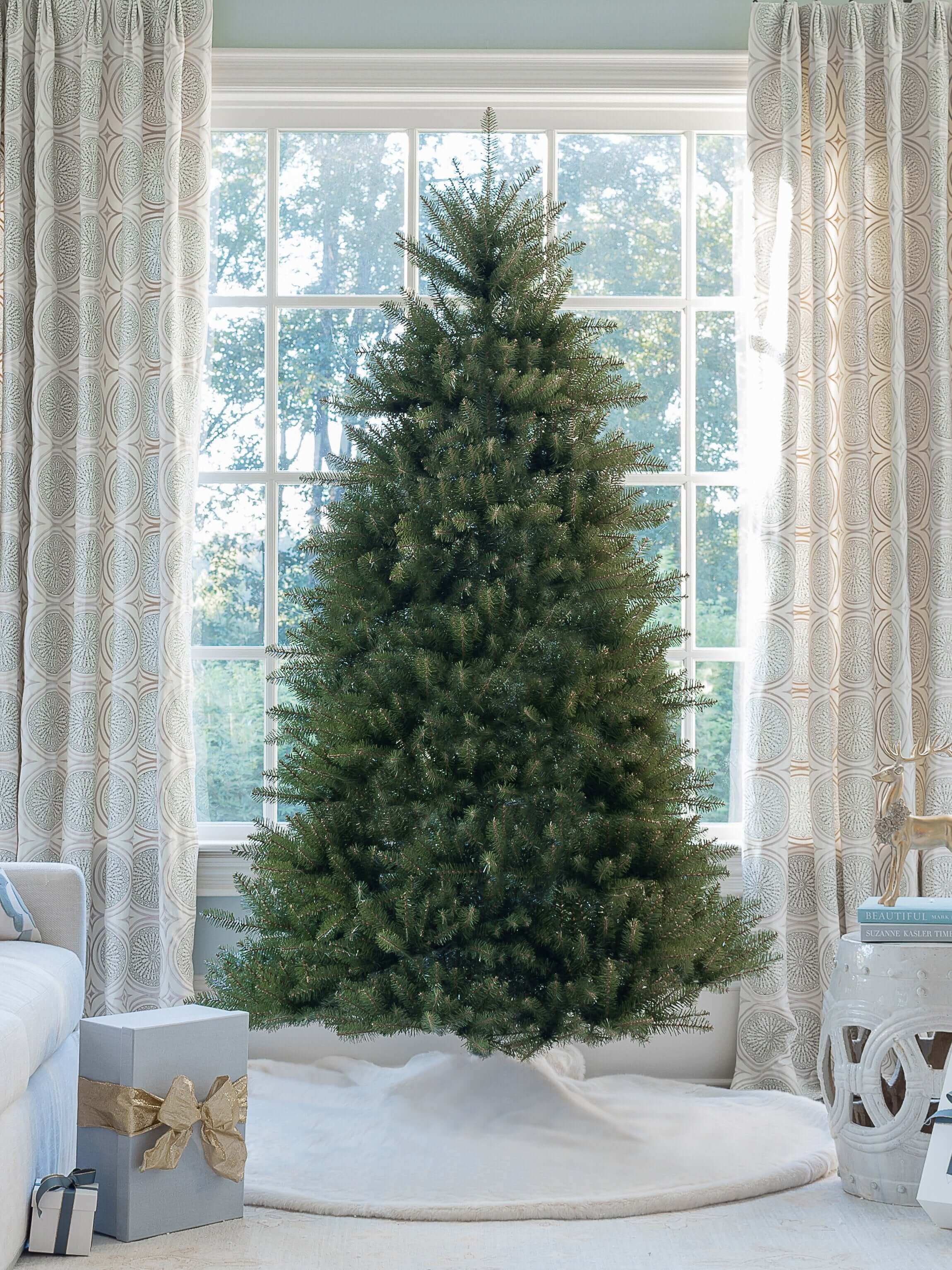 King of Christmas 6.5' Yorkshire Fir Artificial Christmas Tree with 500 Warm White LED Lights