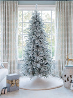 King of Christmas 6.5' Queen Flock® Slim Artificial Christmas Tree Unlit