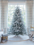 King of Christmas 9' Queen Flock® Artificial Christmas Tree Unlit