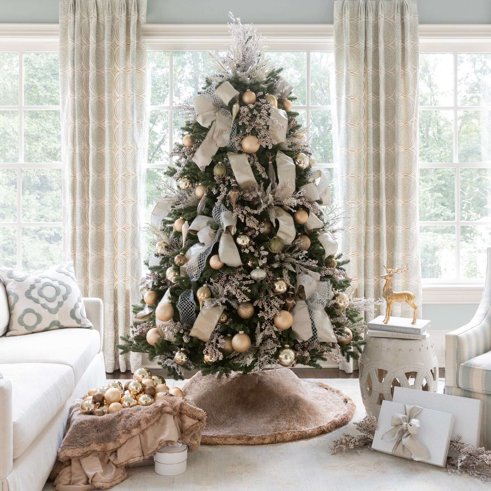 King of Christmas 7.5' Aspen Fir Quick-Shape Tree with 1400 Warm White & Multi-Color LED Lights