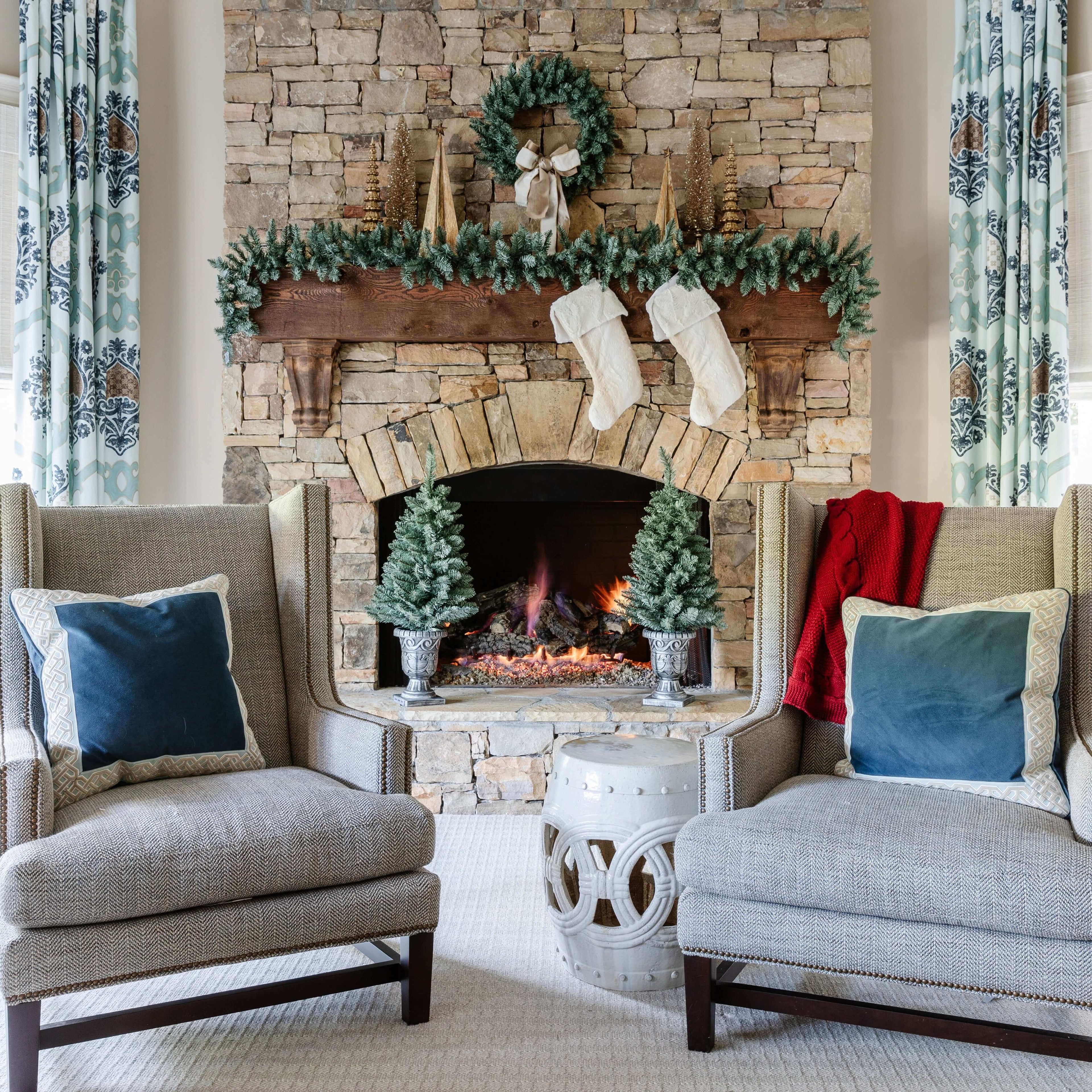King of Christmas Tribeca Spruce Blue Collection 4-Piece Set with Warm White LED Lights (Battery Operated)