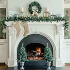 King of Christmas Tribeca Spruce Blue Collection 4-Piece Set with Warm White LED Lights (Battery Operated)