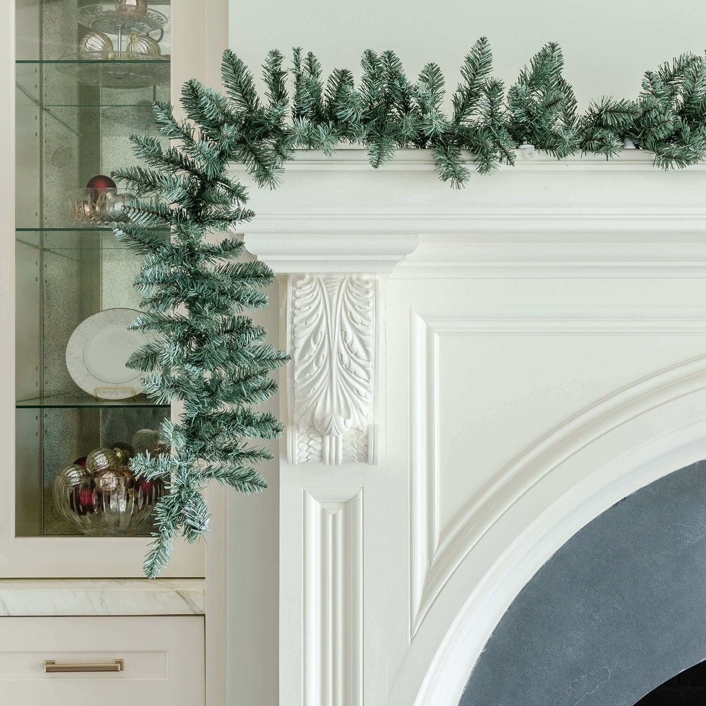 King of Christmas 9' x 12" Tribeca Spruce Blue Garland Unlit