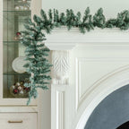 King of Christmas 9' x 12" Tribeca Spruce Blue Garland Unlit