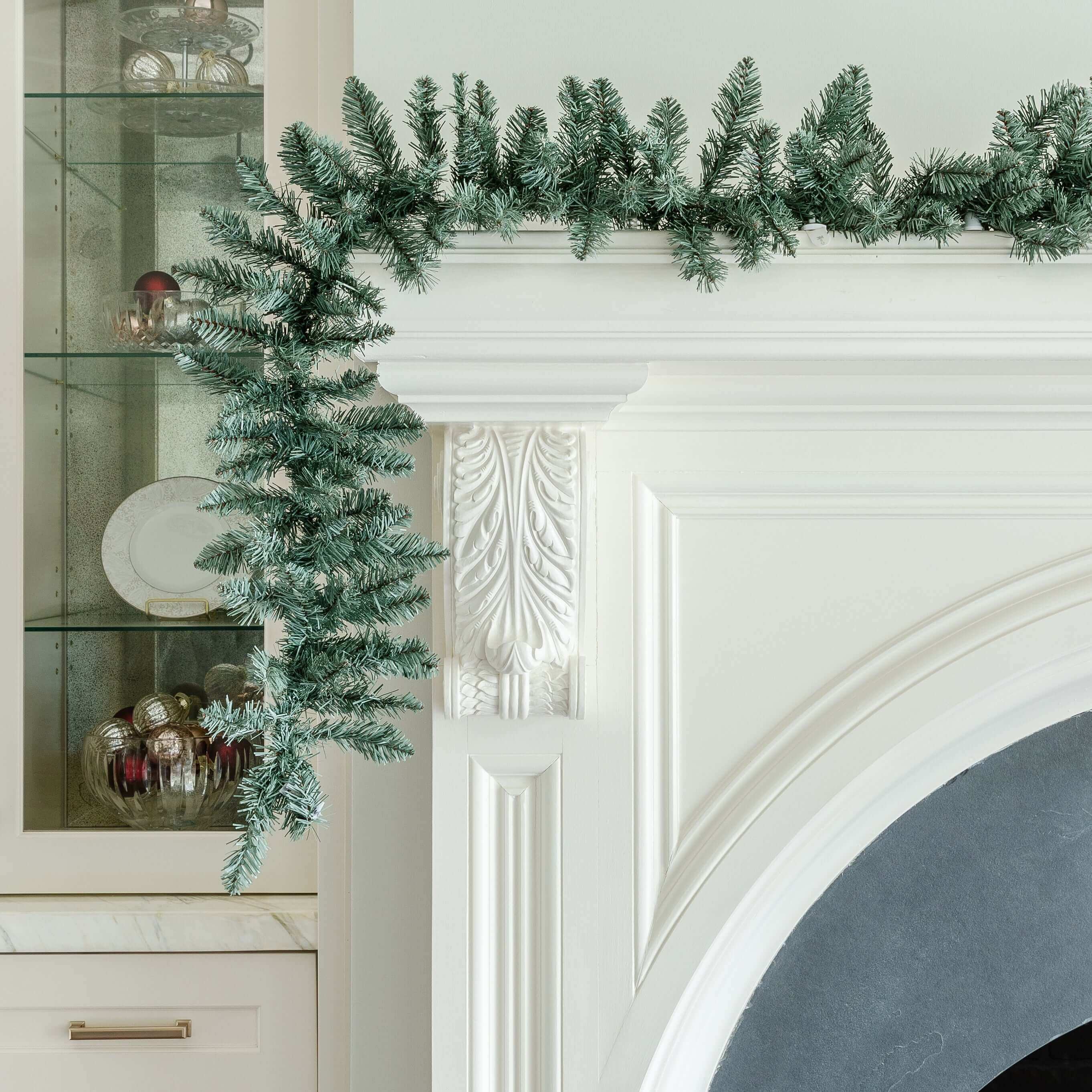 King of Christmas 9' x 12" Tribeca Spruce Blue Garland Unlit