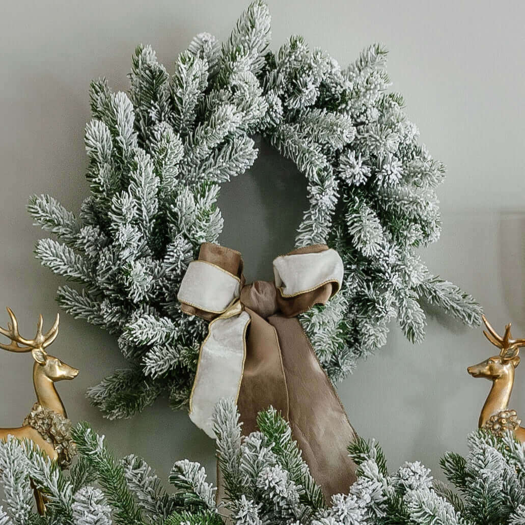 King of Christmas 24" King Flock® Wreath Unlit