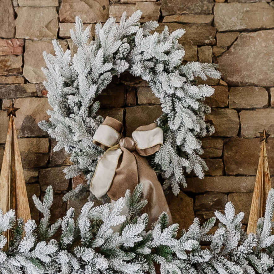 King of Christmas 24" Queen Flock® Wreath Unlit