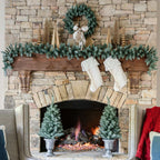 King of Christmas Tribeca Spruce Blue Collection 4-Piece Set with Warm White LED Lights (Battery Operated)