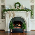 King of Christmas Yorkshire Fir Collection 4-Piece Set with Warm White LED Lights (Battery Operated)