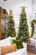 King of Christmas 6.5' King Fraser Fir Slim Quick-Shape Artificial Christmas Tree with 600 Dual Color Warm White & Multi-Color LED Lights