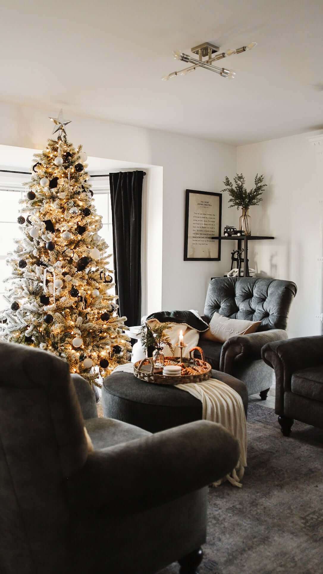 King of Christmas 7.5' King Flock® Artificial Christmas Tree with 800 Warm White LED Lights