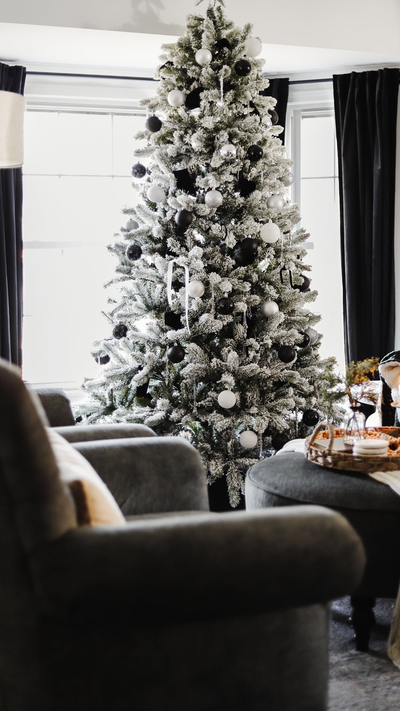 7.5' King Flock® Artificial Christmas Tree Unlit