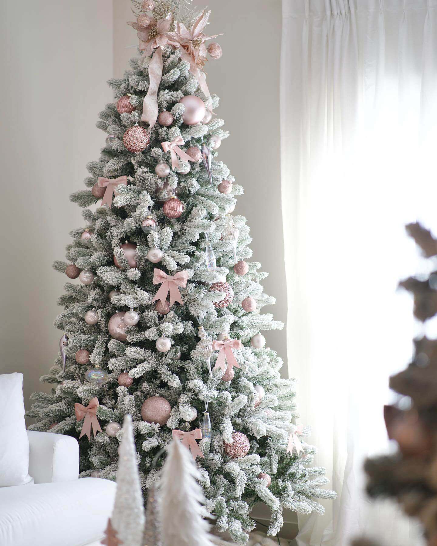 King of Christmas 8' King Flock® Artificial Christmas Tree Unlit