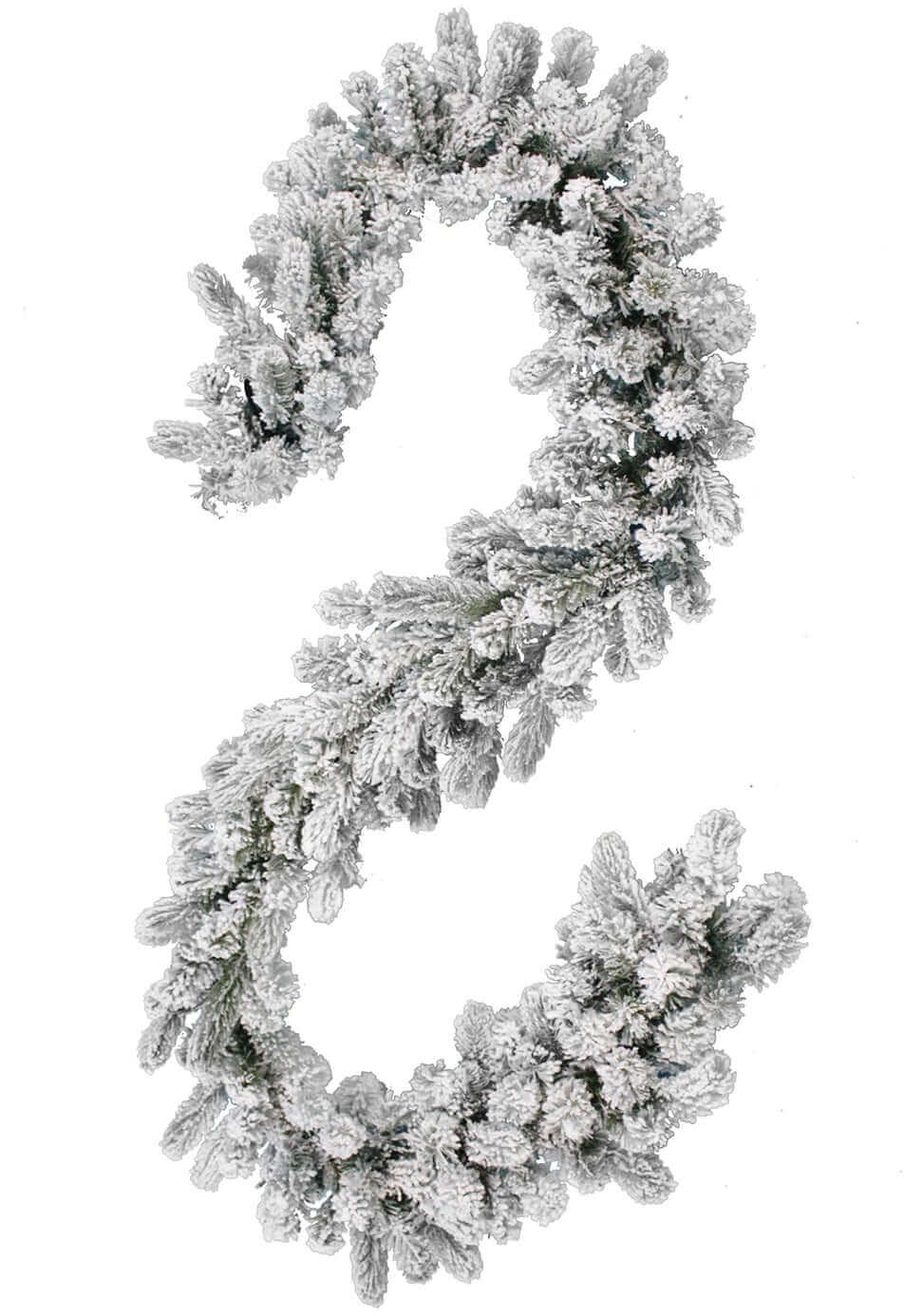 King of Christmas 9' x 12" King Flock® Garland Unlit