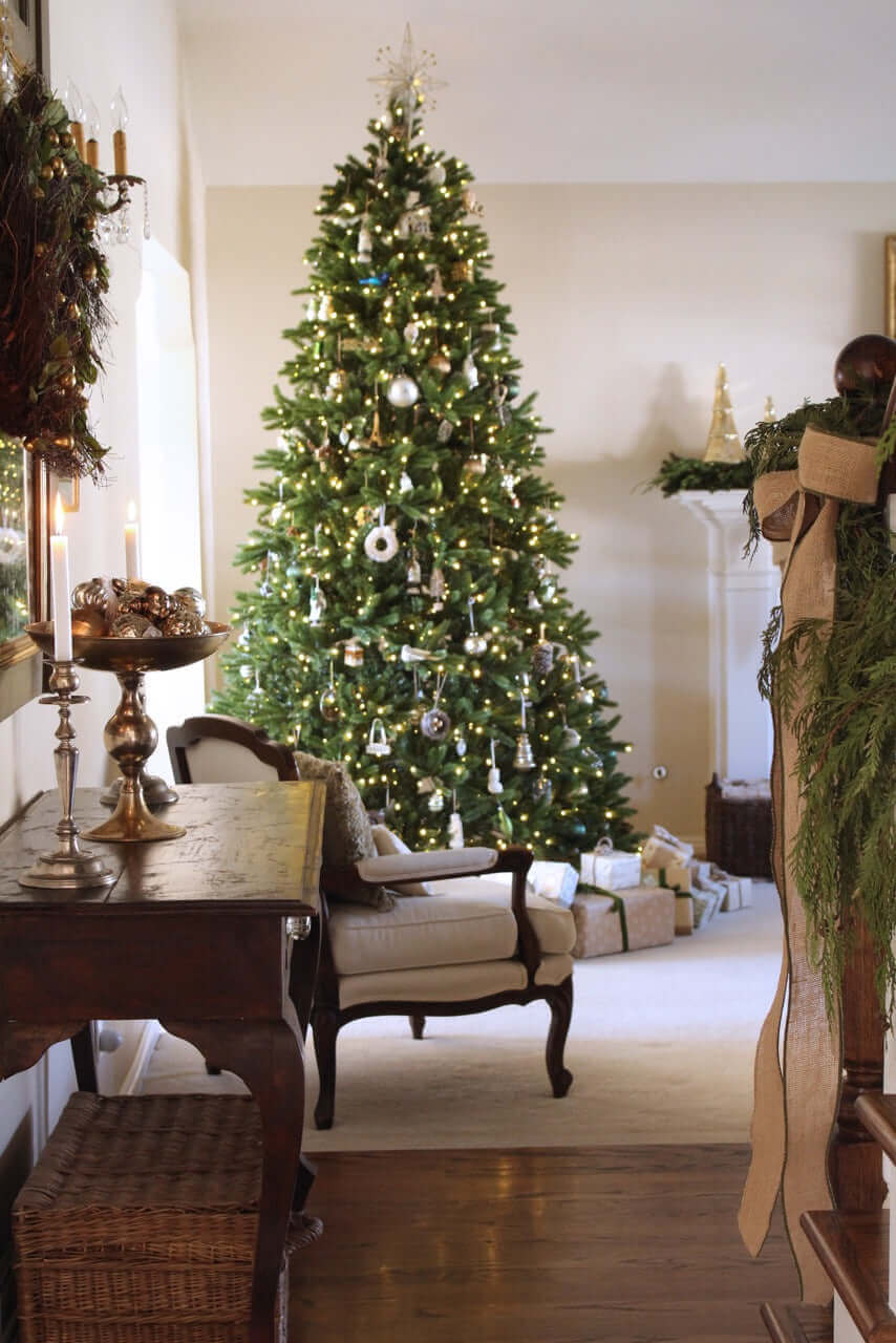 King of Christmas 7.5' King Fraser Fir Quick-Shape Artificial Christmas Tree with 1000 Warm White & Multi-Color LED Lights