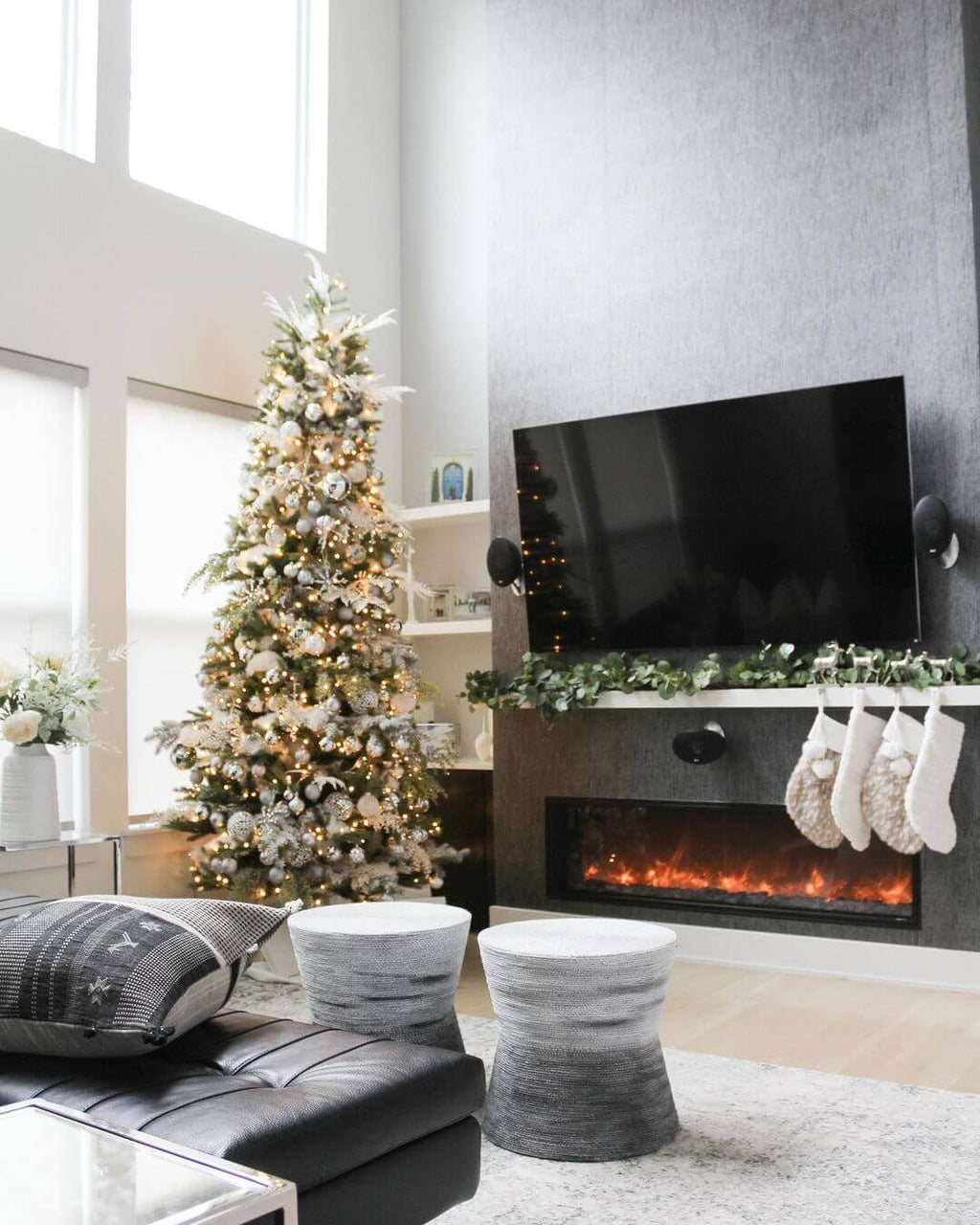 King of Christmas 6.5' King Fraser Fir Slim Quick-Shape Artificial Christmas Tree with 600 Dual Color Warm White & Multi-Color LED Lights