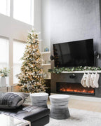 King of Christmas 6.5' King Fraser Fir Slim Quick-Shape Artificial Christmas Tree with 600 Dual Color Warm White & Multi-Color LED Lights