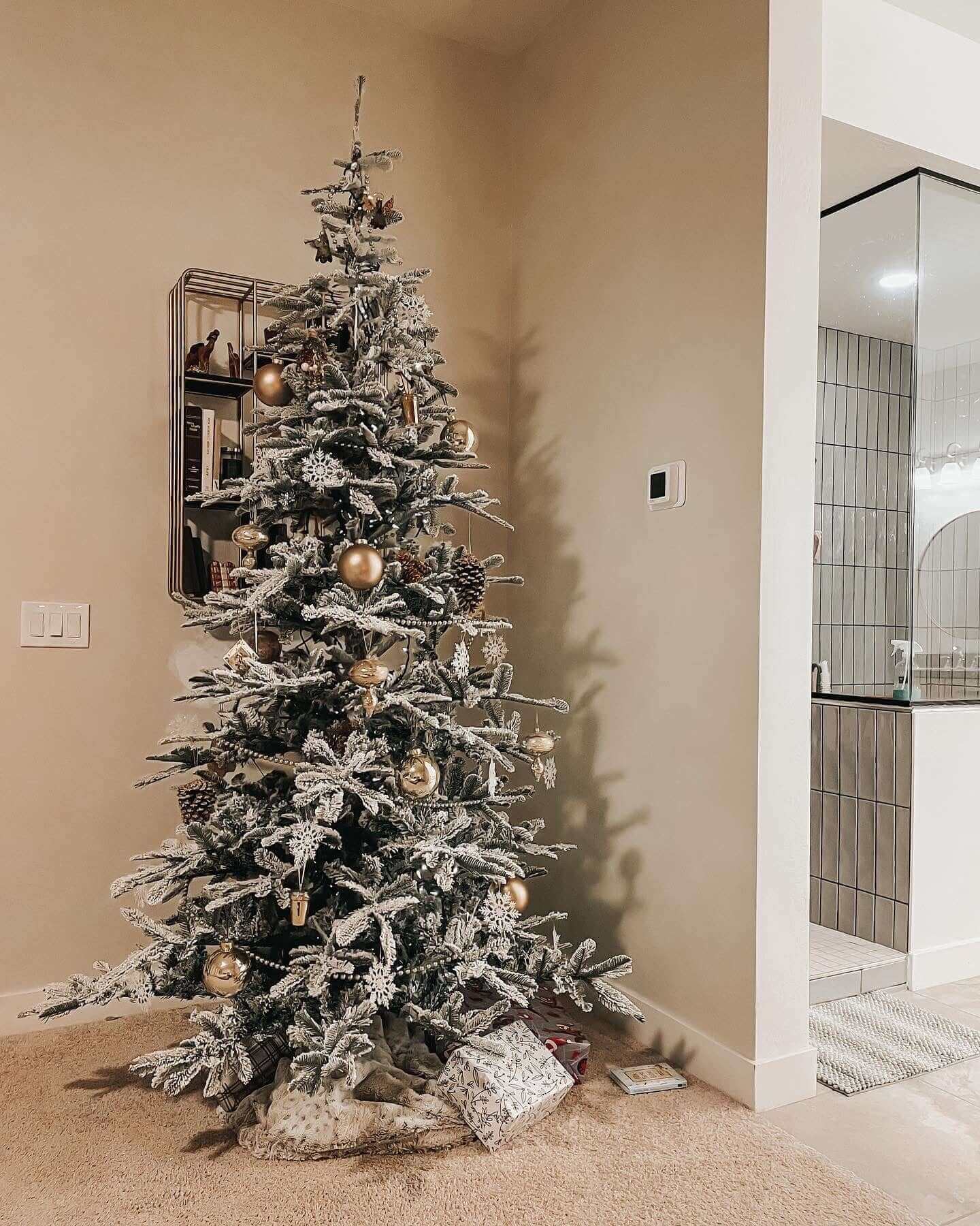King of Christmas 7' King Noble Flock Artificial Christmas Tree Unlit