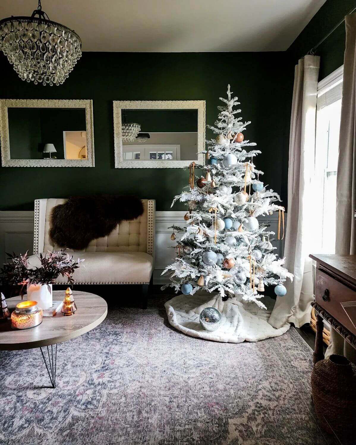King of Christmas 7' King Noble Flock Artificial Christmas Tree Unlit