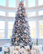 King of Christmas 10' King Flock® Artificial Christmas Tree Unlit