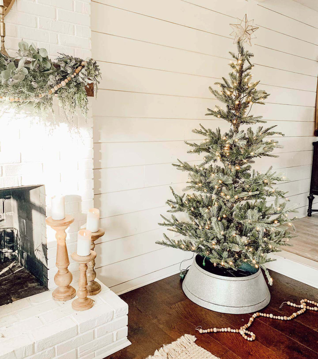 King of Christmas (OPEN BOX) 9' KING NOBLE FIR ARTIFICIAL TREE WITH 700 WARM WHITE LED LIGHTS, FINAL SALE