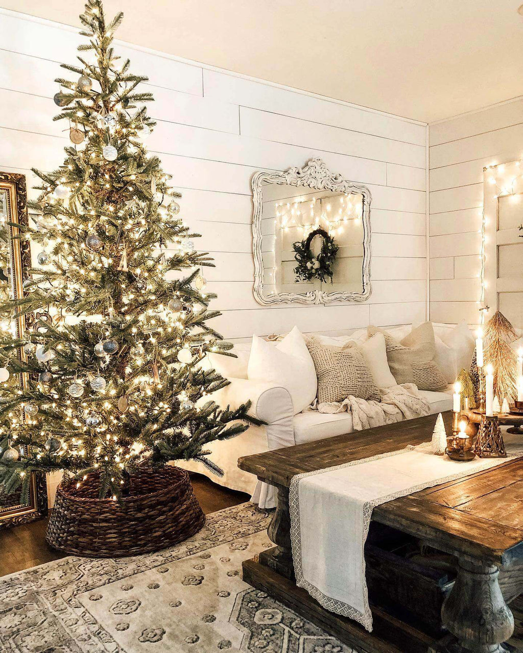 King of Christmas (OPEN BOX) 8' KING NOBLE FIR ARTIFICIAL TREE WITH 600 WARM WHITE LED LIGHTS, FINAL SALE