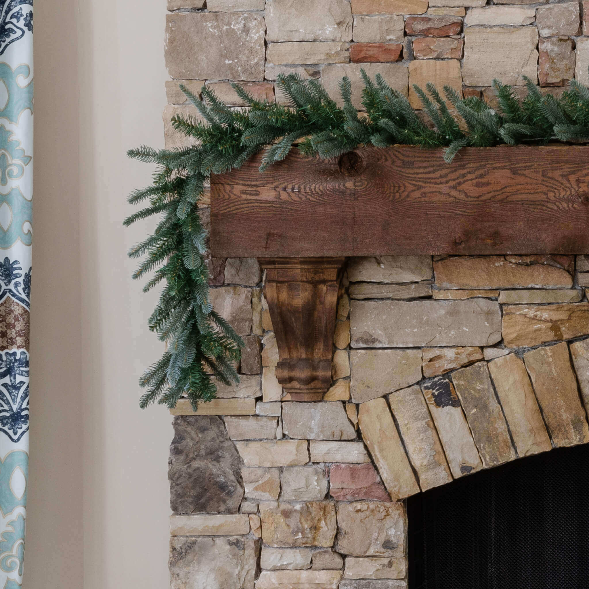 King of Christmas 9' x 12" King Noble Fir Garland with Warm White LED Lights (Plug Operated)