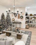 King of Christmas 9' King Flock® Artificial Christmas Tree with 1100 Warm White LED Lights