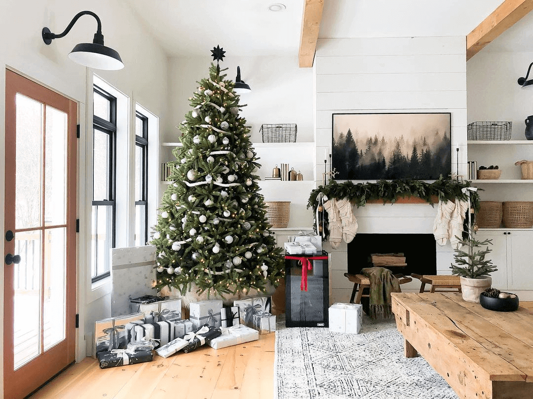 King of Christmas 7.5' King Fraser Fir Quick-Shape Artificial Christmas Tree with 1000 Warm White & Multi-Color LED Lights