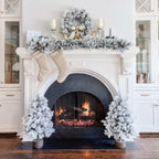 King of Christmas Marquis Flock Collection 4-Piece Set with Warm White LED Lights (Battery Operated)