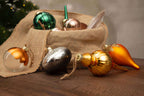 King of Christmas Natural 30-Piece Glass Ornament Set (Burnt-Orange, Green) Limited Edition