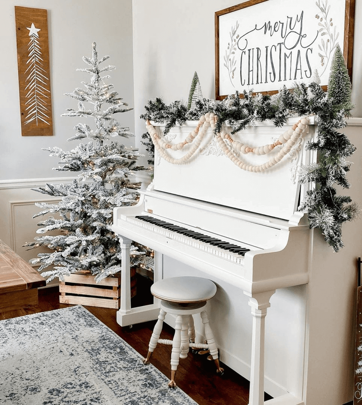 King of Christmas 8' King Noble Flock Artificial Christmas Tree with 600 Warm White LED Lights