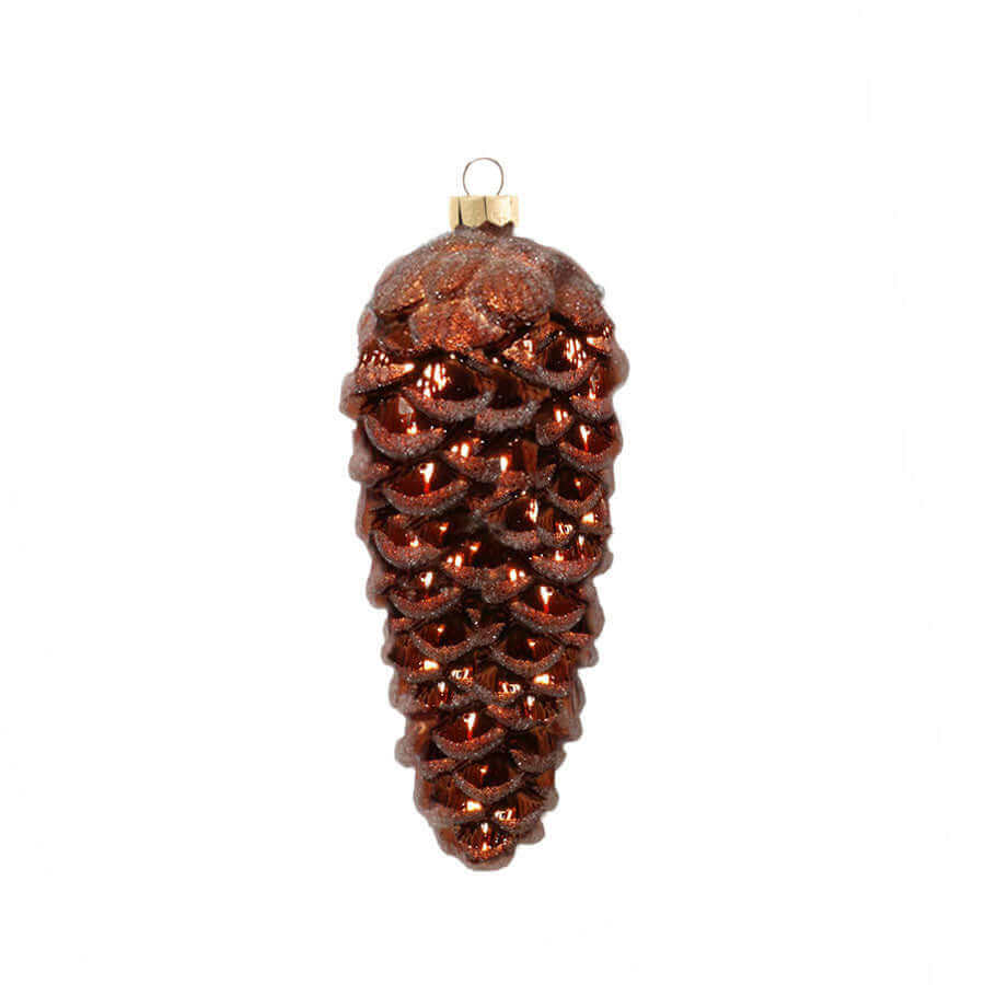 King of Christmas Pinecone Glass Ornament (4 Pack)