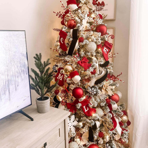 7 Foot Prince Flock® Artificial Christmas Tree Unlit