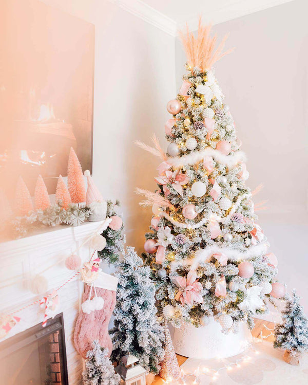10 Foot Prince Flock Artificial Christmas Tree 750 LED Lights